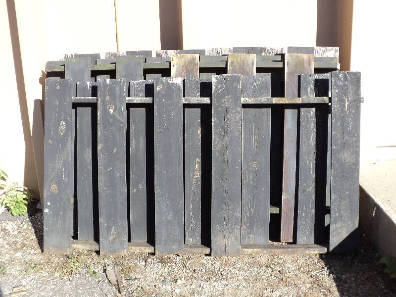 lot 2 image: 3 panels of wood fencing, use as fe...