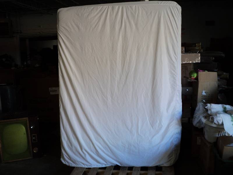 lot 9 image: queen size pillowtop mattress with new cover, m...