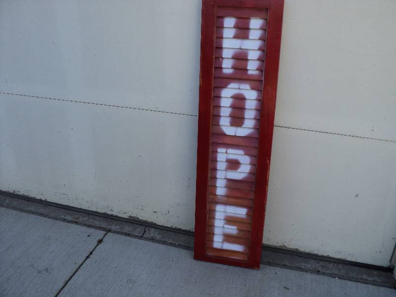 lot 28 image: hope sign on wood, 12in widex45in h...