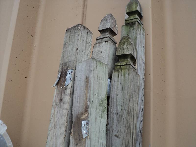 lot 46 image: 9 posts, tallest is 7ft...