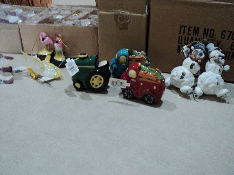 lot 53 image: 6 new truck christmas ornaments, 12...