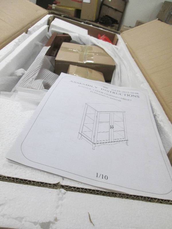 lot 302 image: 2-Door Lighted Cabinet open box Ret...
