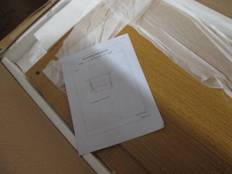 lot 305 image: TV Cart On Wheels open box Retail $...