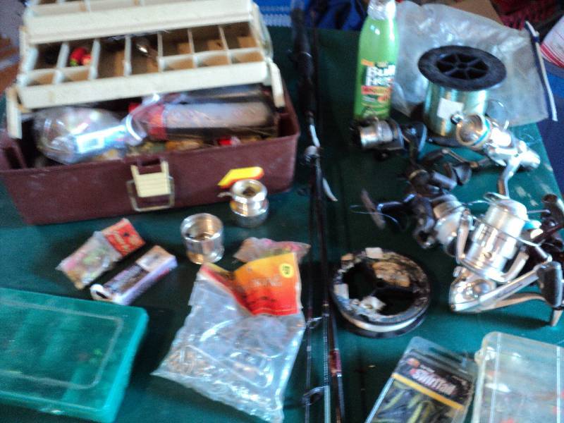 lot 172 image: fishing items and reels...