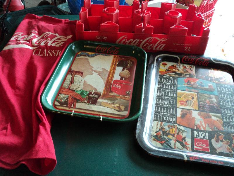 lot 213 image: coca-cola trays and t-shirt...