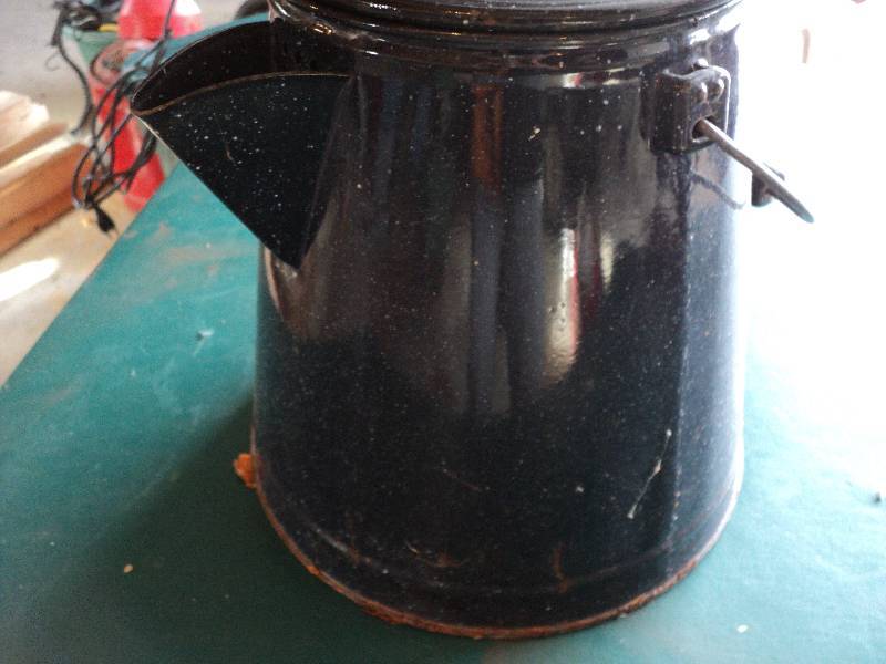 lot 219 image: enamel coffee pot...