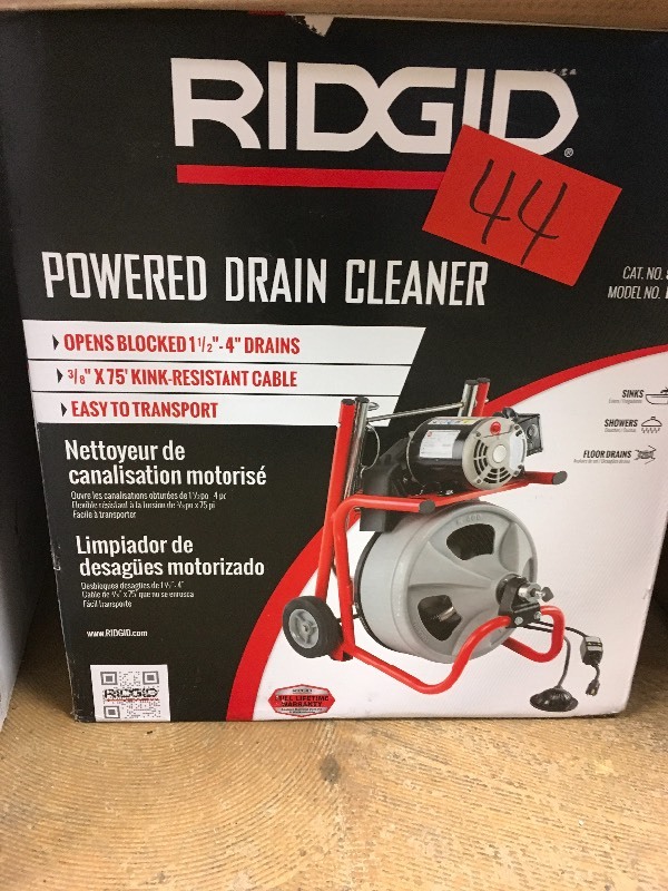 lot 44 image: Ridgid K-400 Drum Machine for 1-12 in. to 4 in. Drain Lines not used