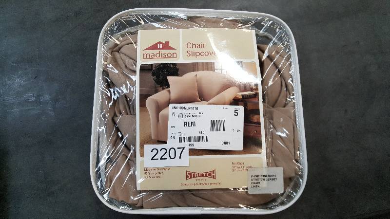 Madison Industries Solid Color Jersey Chair Slipcover&nbsp- Linen
