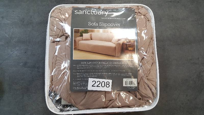 Madison Industries Solid Color Jersey Sofa Slipcover&nbsp- Linen