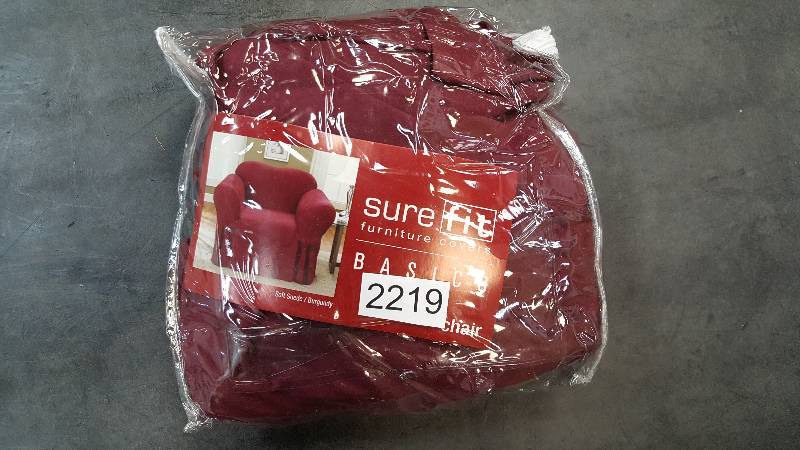 Sure Fit Soft Suede Chair Box Cushion Slipcover&nbsp-Burgundy