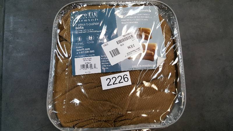 Sure Fit Stretch Pique 2-Pc. T-Cushion Sofa Slipcover&nbspAntique
