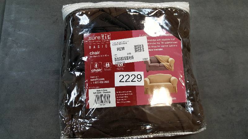 Sure Fit Soft Suede Chair Box Cushion Slipcover-Chocolate