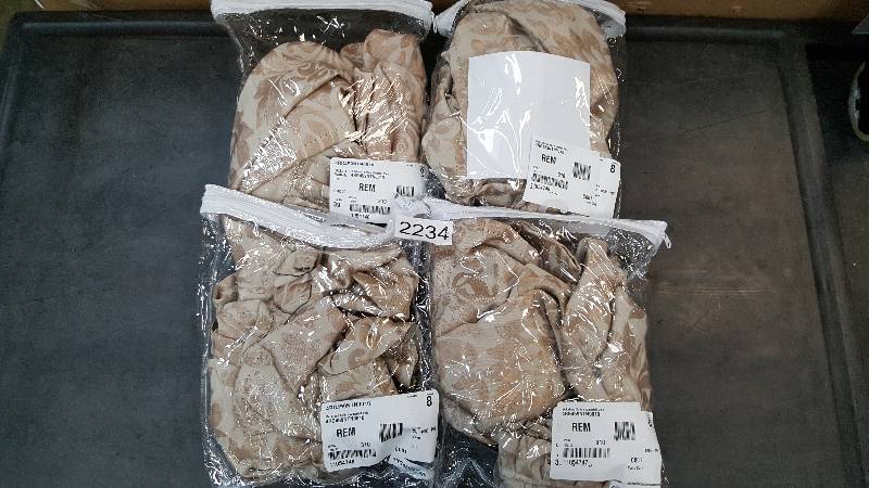Lot of 4 - McLeland Design Sutton 48 x 36 Blackout Waterfall Valance - Tan