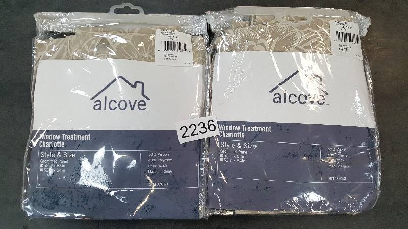 alcove Charlotte Burnout 52 x 63 Grommet Panel - Taupe