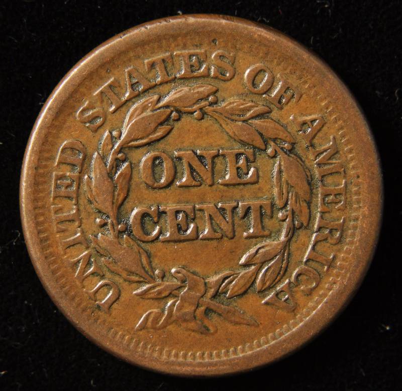 1851 US BRAIDED HAIR LARGE CENT AU