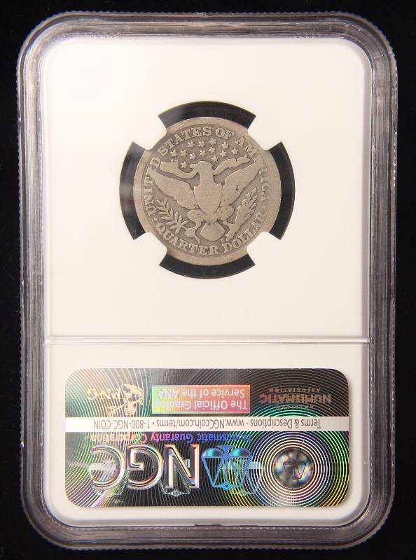 1897-S BARBER SILVER QUARTER G4 NGC BETTER DATE COIN