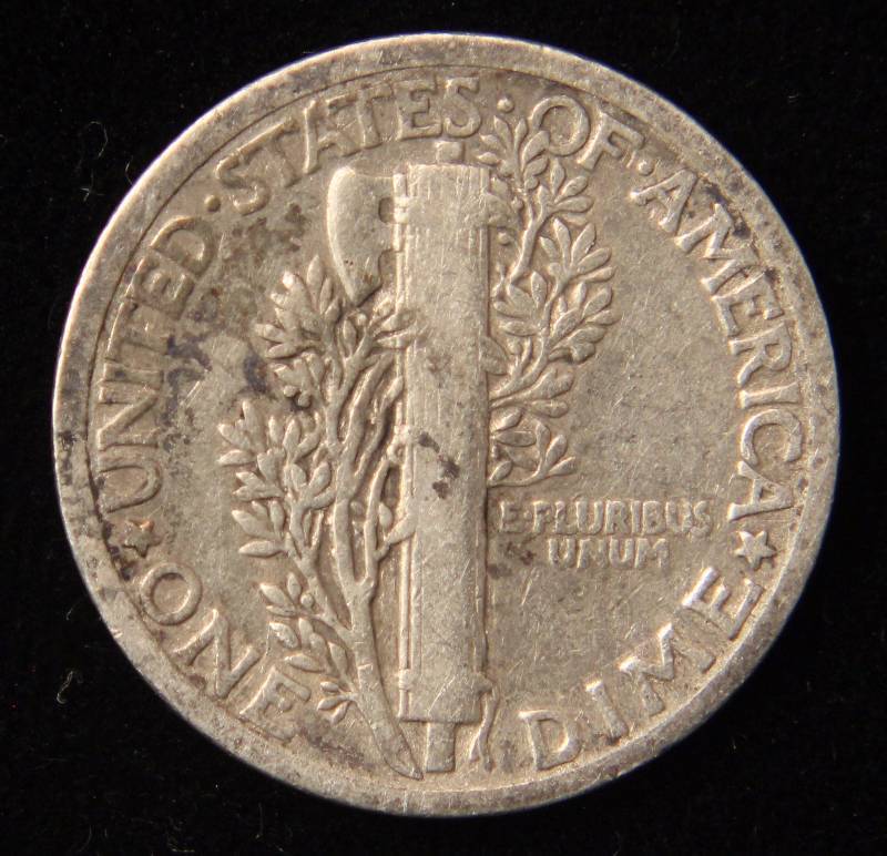 1916 MERCURY SILVER DIME FINE