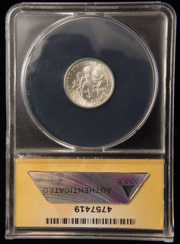 1948-S ROOSEVELT SILVER DIME MS66 ANACS HIGH GRADE COIN