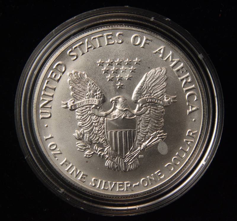 1991 AMERICAN SILVER EAGLE 1 TROY OZ. .999 FINE SILVER DOLLAR IN AIRTITE