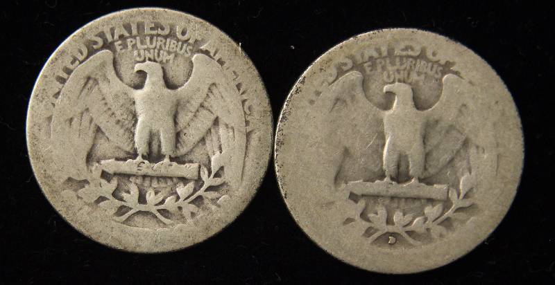 1935 & 1935-D WASHINGTON SILVER QUARTERS
