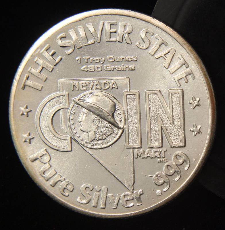 1 TROY OZ. .999 FINE SILVER NEVADA THE SILVER STATE