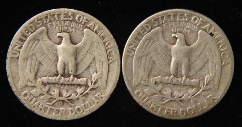1942 & 1942-S SILVER WASHINGTON QUARTERS