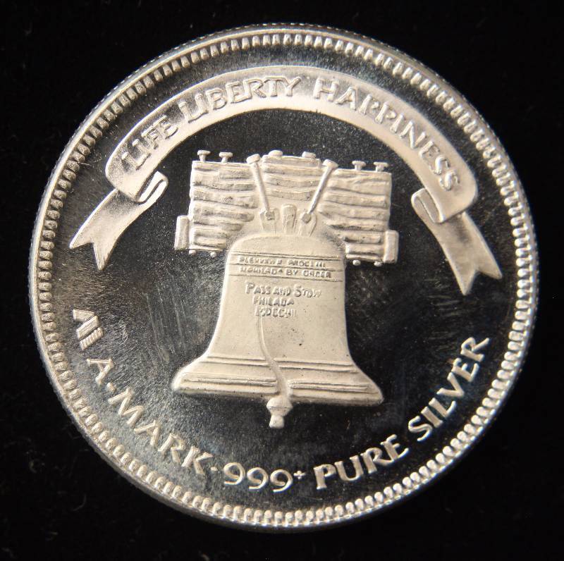 1 TROY OZ. .999 FINE SILVER VINTAGE 1985 A-MARK LIBERTY IN AIRTITE