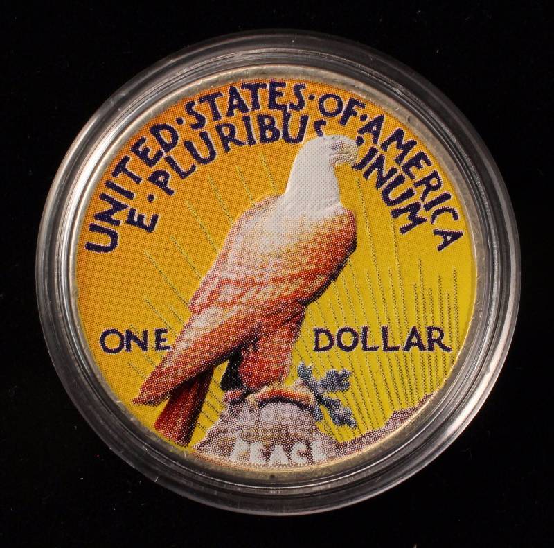 1922 PEACE SILVER DOLLAR COLOR ENHANCED IN AIRTITE HOLDER