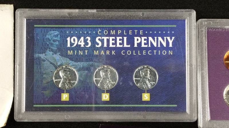 1981 Unc Mint Set, 1943 Steel Cents, 1987 US Proof Set