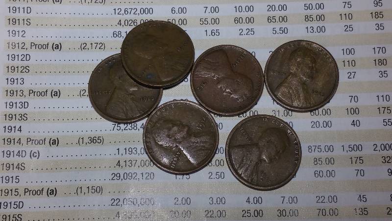 (600) 1910s - 1920s Lincoln Wheat Cents
