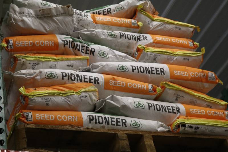 lot 40 image: Bags of Pioneer Seed Corn
