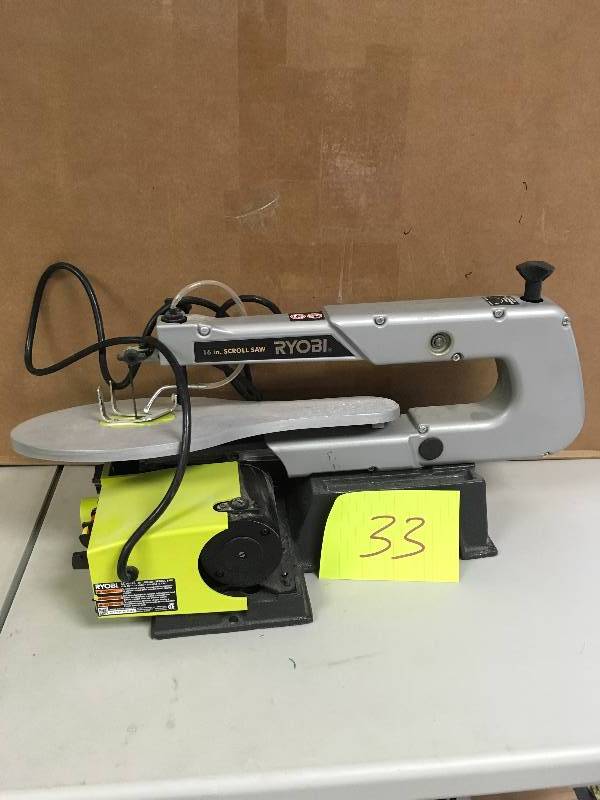 lot 33 image: Ryobi - 1.2 Amp 16 in. Corded Scroll Saw, USED in working condition