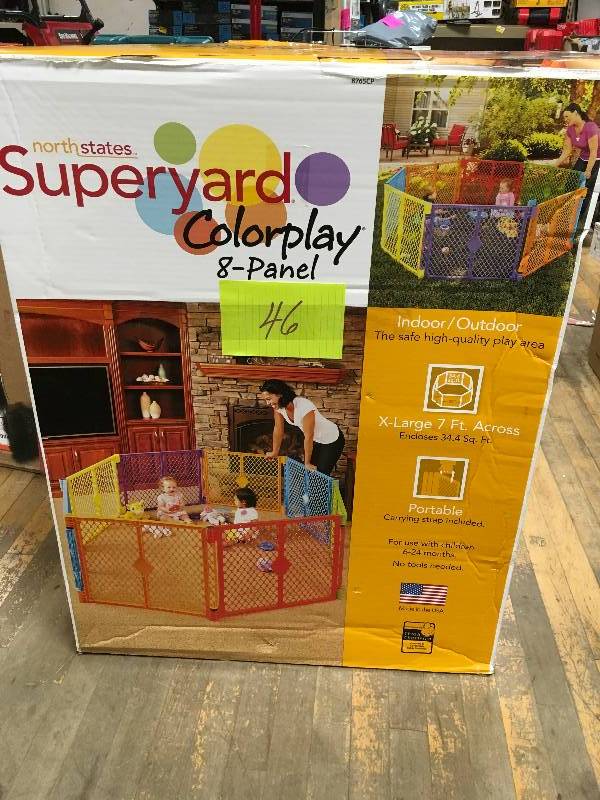 lot 46 image: North States Superyard COLORPLAY 8 Panel Playard Outdoor, Open Package not used
