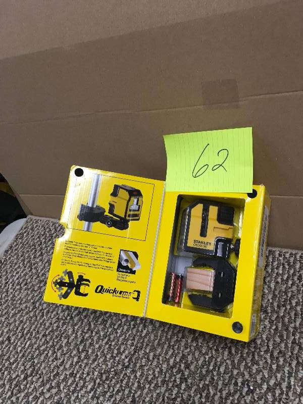 lot 62 image: Stanley Cross90 Cross Line Laser Level. Open Package not used