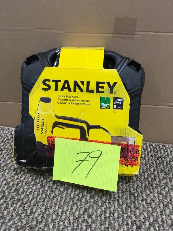 lot 79 image: Stanley 1 in Electric Brad Nailer Open Package not used