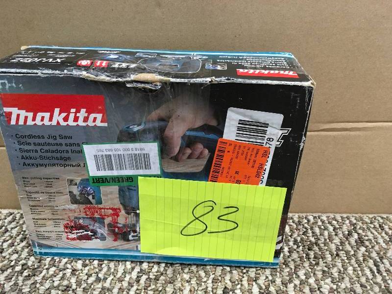 lot 83 image: Makita 18-Volt LXT Lithium-Ion Brushless Cordless Jig Saw (Tool Only) Open Package not used