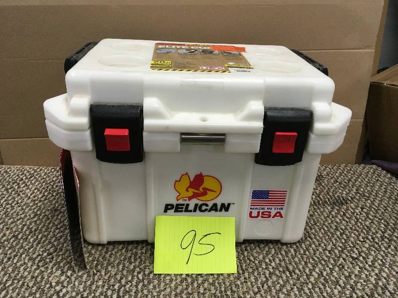 lot 95 image: Pelican Elite Cooler 20QT WHT. Open Package not used