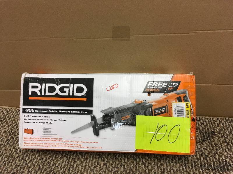 lot 100 image: USED - Ridgid Compact Orbital Reciprocating Saw. New Open Box