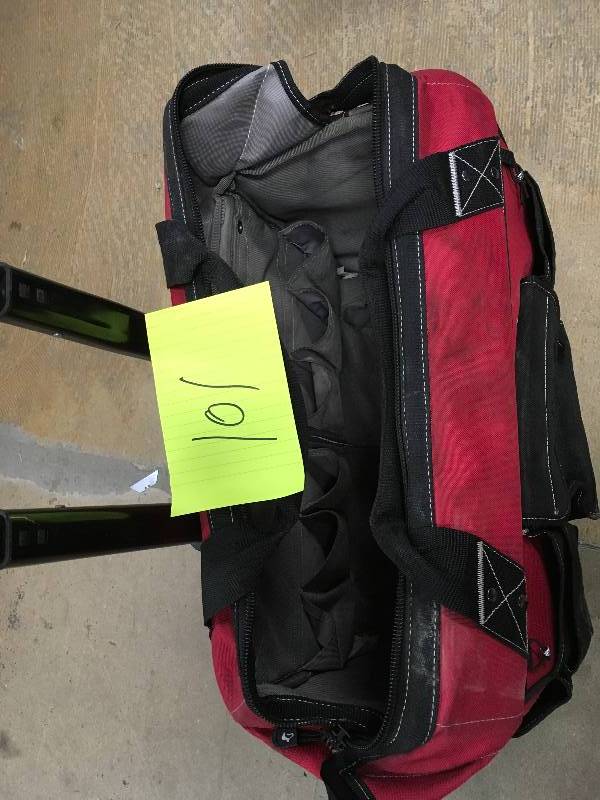 lot 101 image: Husky 14 in. rolling Tool Tote. Open Package not used