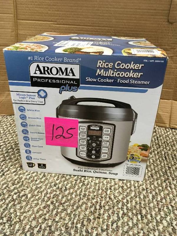 lot 125 image: Aroma Professional Plus Rice Cooker  Multicooker. Open Package not used