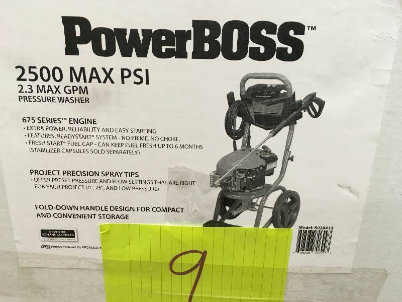lot 9 image: PowerBoss 2500 PSI Preassure Washer