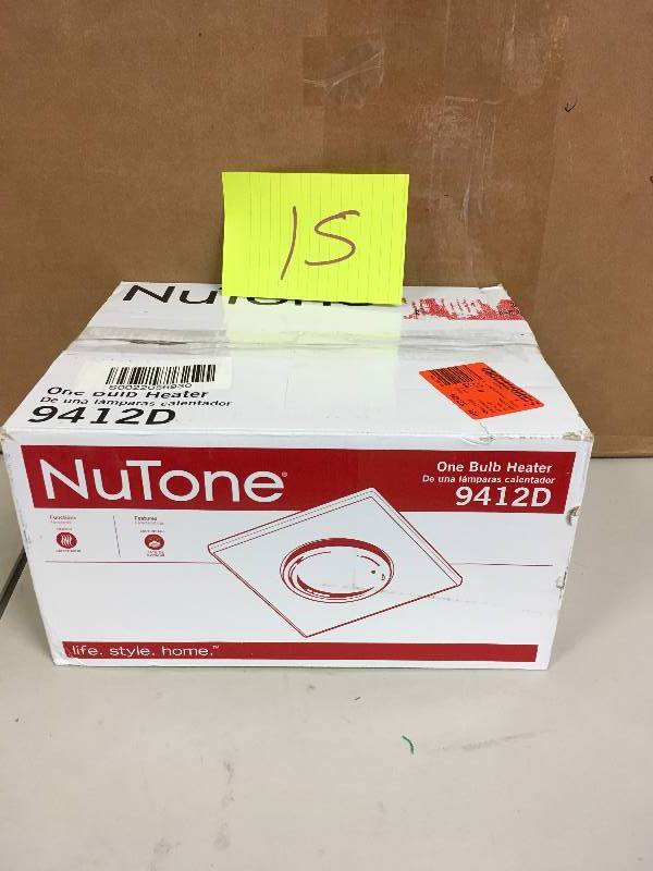 lot 15 image: NuTone Model 9412D Single 250W Bulb Heater