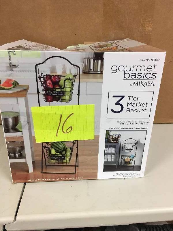 lot 16 image: Gourmet Basics by Mikasa 3 Tier Market Basket