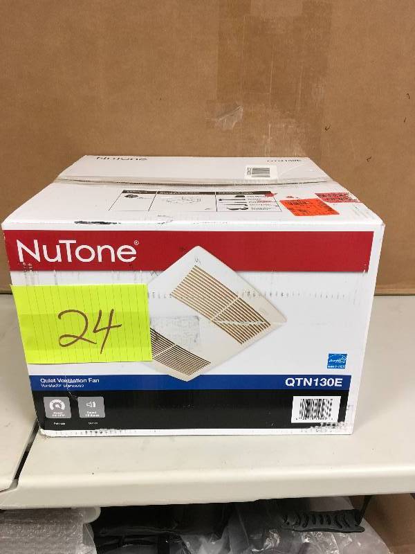 lot 24 image: NuTone QT Series Quiet 130 CFM Ceiling Exhaust Bath Fan, ENERGY STAR OPEN BOX NEVER USED