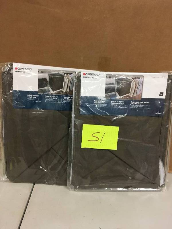 lot 51 image: ClosetMaid ShelfTrack Canteen Fabric Hamper with Frame, Open Package not used