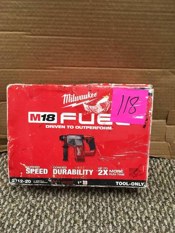 lot 118 image: USED - Milwaukee M18 Fuel Hammer Drill. USED