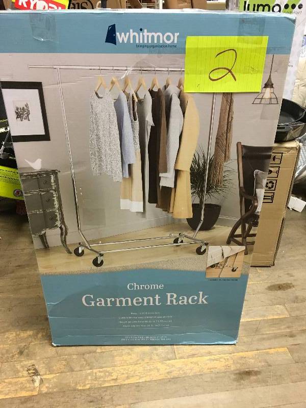 lot 2 image: Chrome Garmet Rack never used