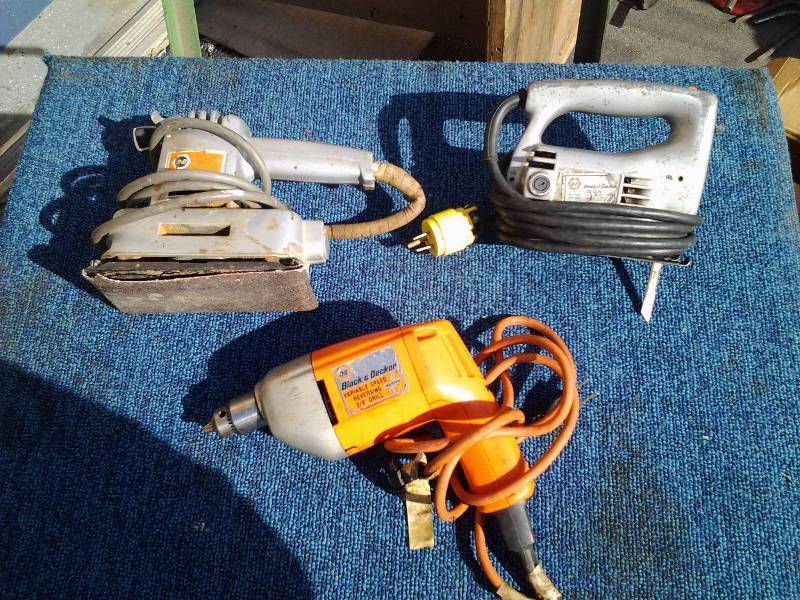 B&D 38 Inch Drill, B&D Sander, B&D Jig Saw