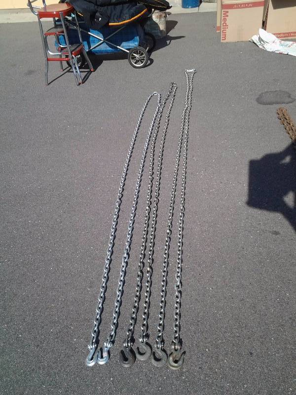 15 Ft, 16 Ft, 18 FT Sections Of Heavy Duty Chain All With Hooks