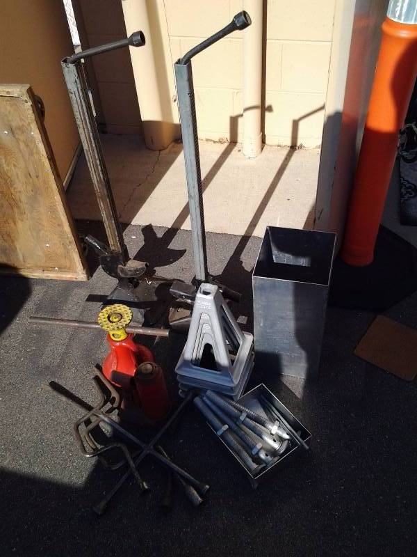 Jacks, Stands, Assortment Of Tire Irons
